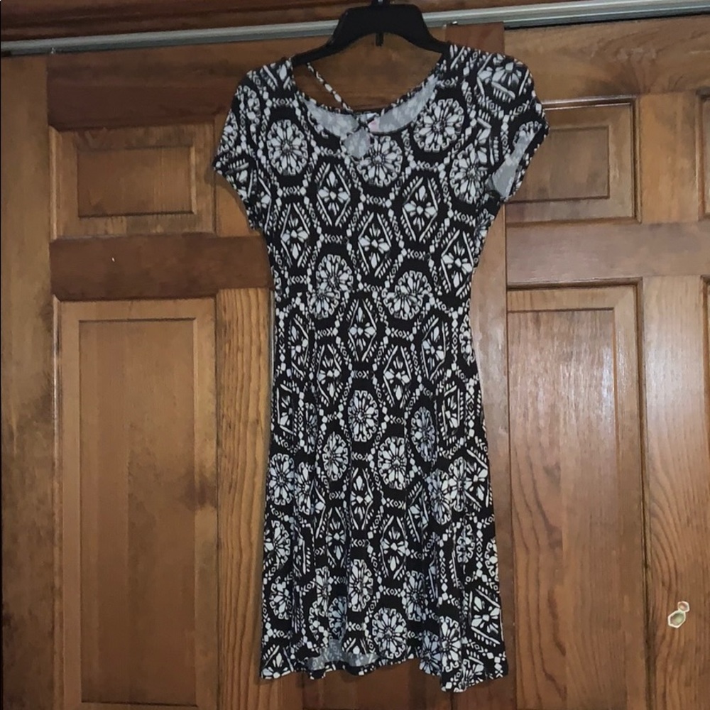 Black and white justice midi dress